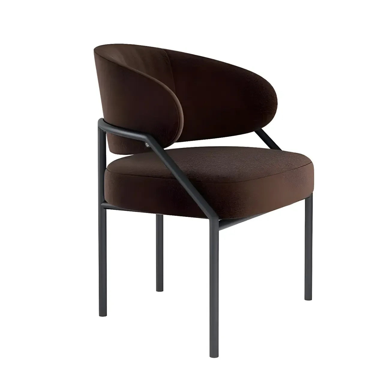 Contemporary Gray Upholstered Dining Chair Metal Frame