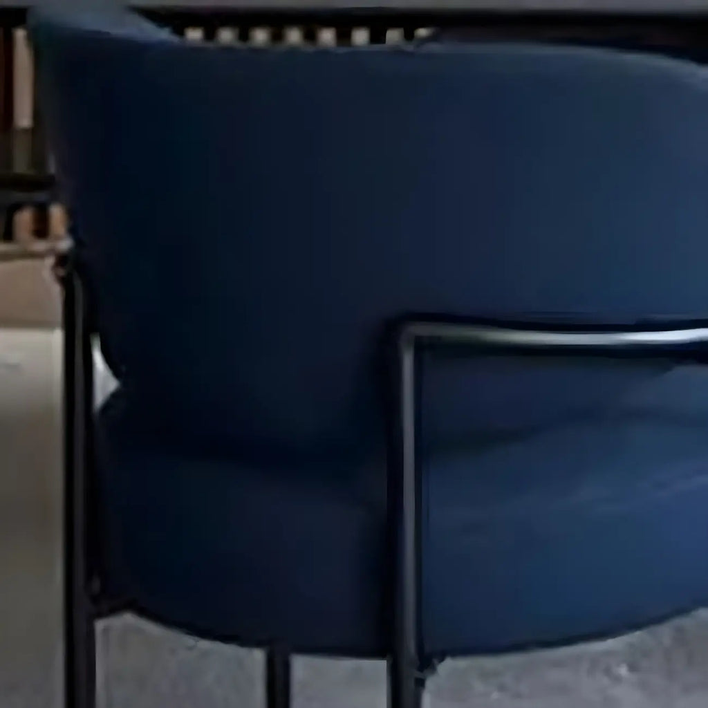 Contemporary Gray Upholstered Dining Chair Metal Frame