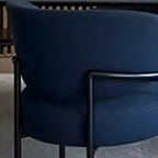 Contemporary Gray Upholstered Dining Chair Metal Frame