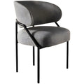 Contemporary Gray Upholstered Dining Chair Metal Frame