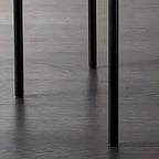 Contemporary Gray Upholstered Dining Chair Metal Frame