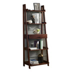 Scandinavian Wood Walnut 5-Tier Ladder Bookcase