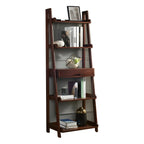 Scandinavian Wood Walnut 5-Tier Ladder Bookcase