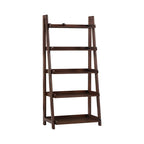 Scandinavian Wood Walnut 5-Tier Ladder Bookcase