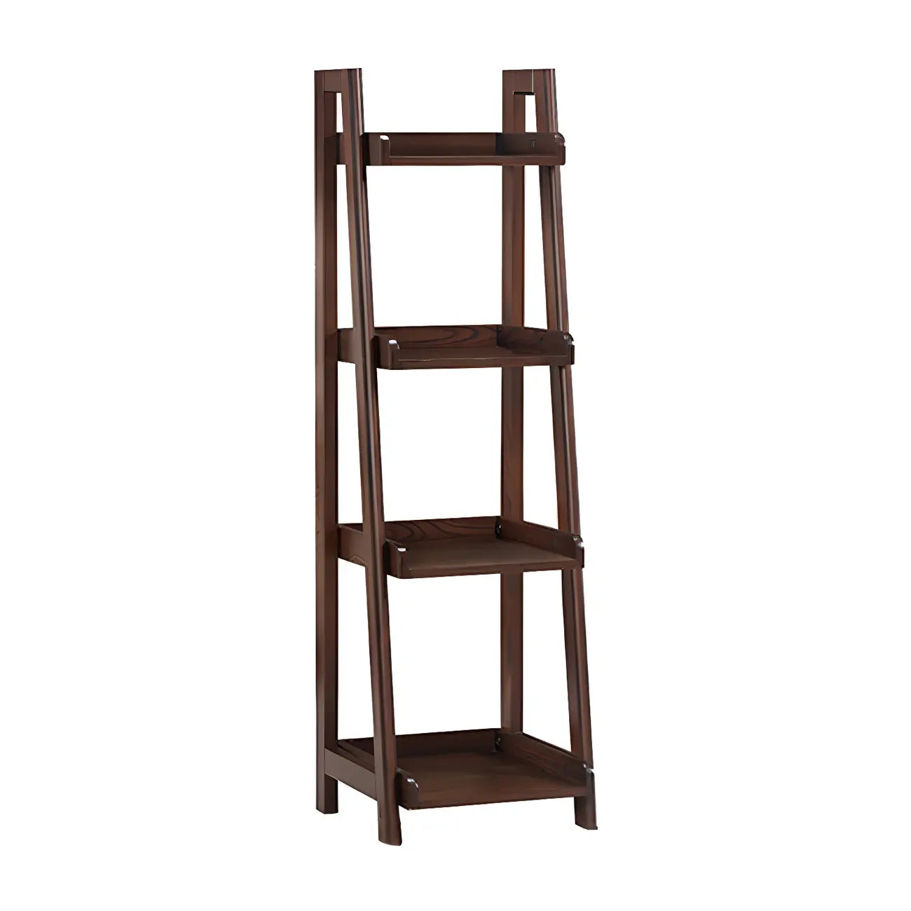 Scandinavian Wood Walnut 5-Tier Ladder Bookcase
