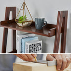 Scandinavian Wood Walnut 5-Tier Ladder Bookcase