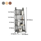 Scandinavian Wood Walnut 5-Tier Ladder Bookcase