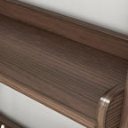 Minimalist Wooden Ladder Storage Bookcase in Walnut