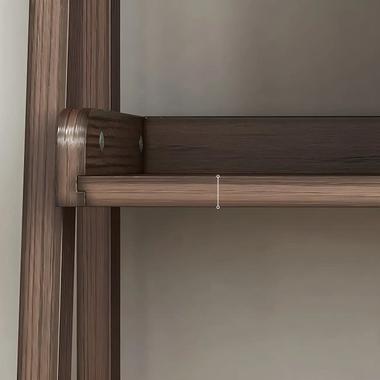 Minimalist Wooden Ladder Storage Bookcase in Walnut