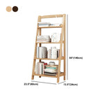 Minimalist Wooden Ladder Storage Bookcase in Walnut