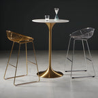 Glam Round Tall Bistro Table Pedestal Base Bar Table