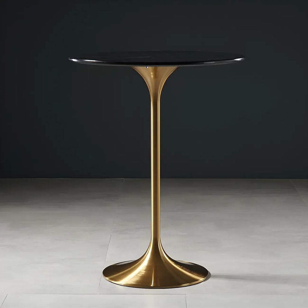 Glam Round Tall Bistro Table Pedestal Base Bar Table