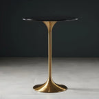 Glam Round Tall Bistro Table Pedestal Base Bar Table