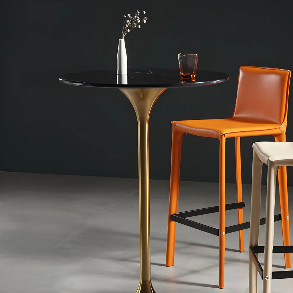 Glam Round Tall Bistro Table Pedestal Base Bar Table