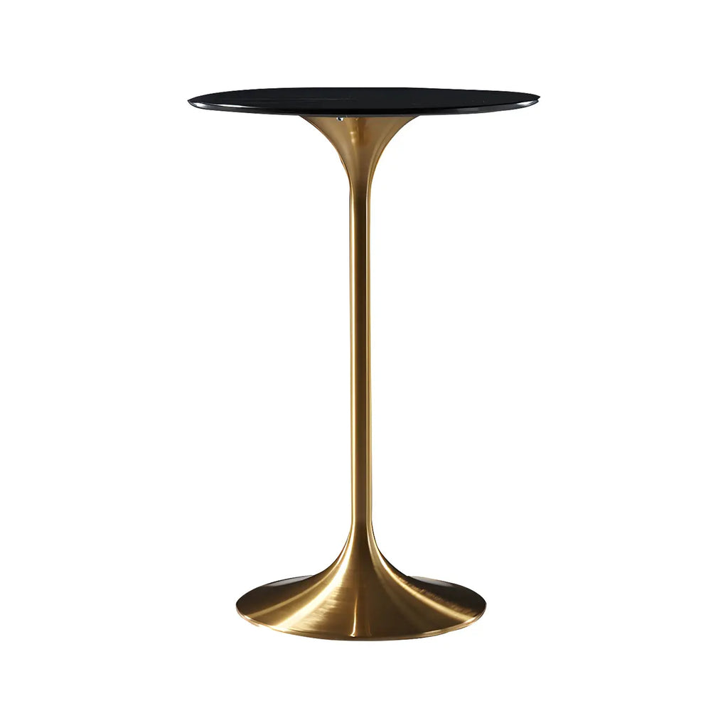 Glam Round Tall Bistro Table Pedestal Base Bar Table
