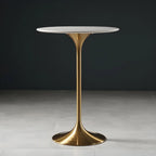 Glam Round Tall Bistro Table Pedestal Base Bar Table