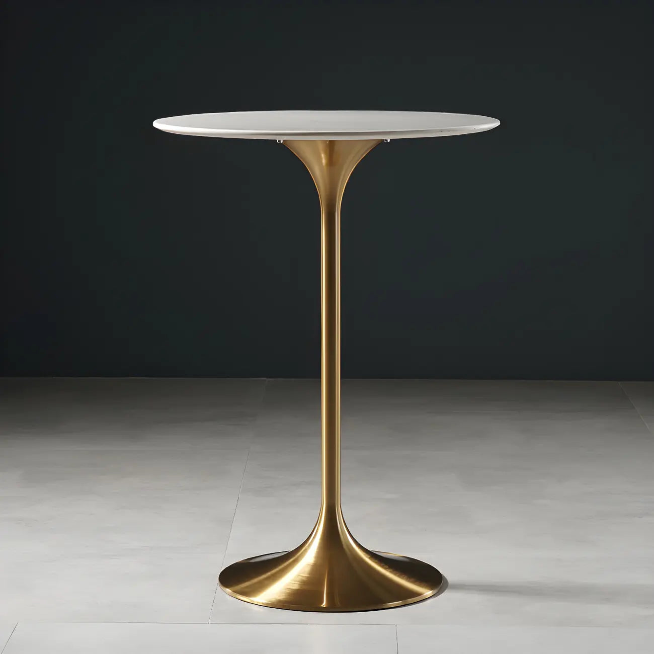 Glam Round Tall Bistro Table Pedestal Base Bar Table