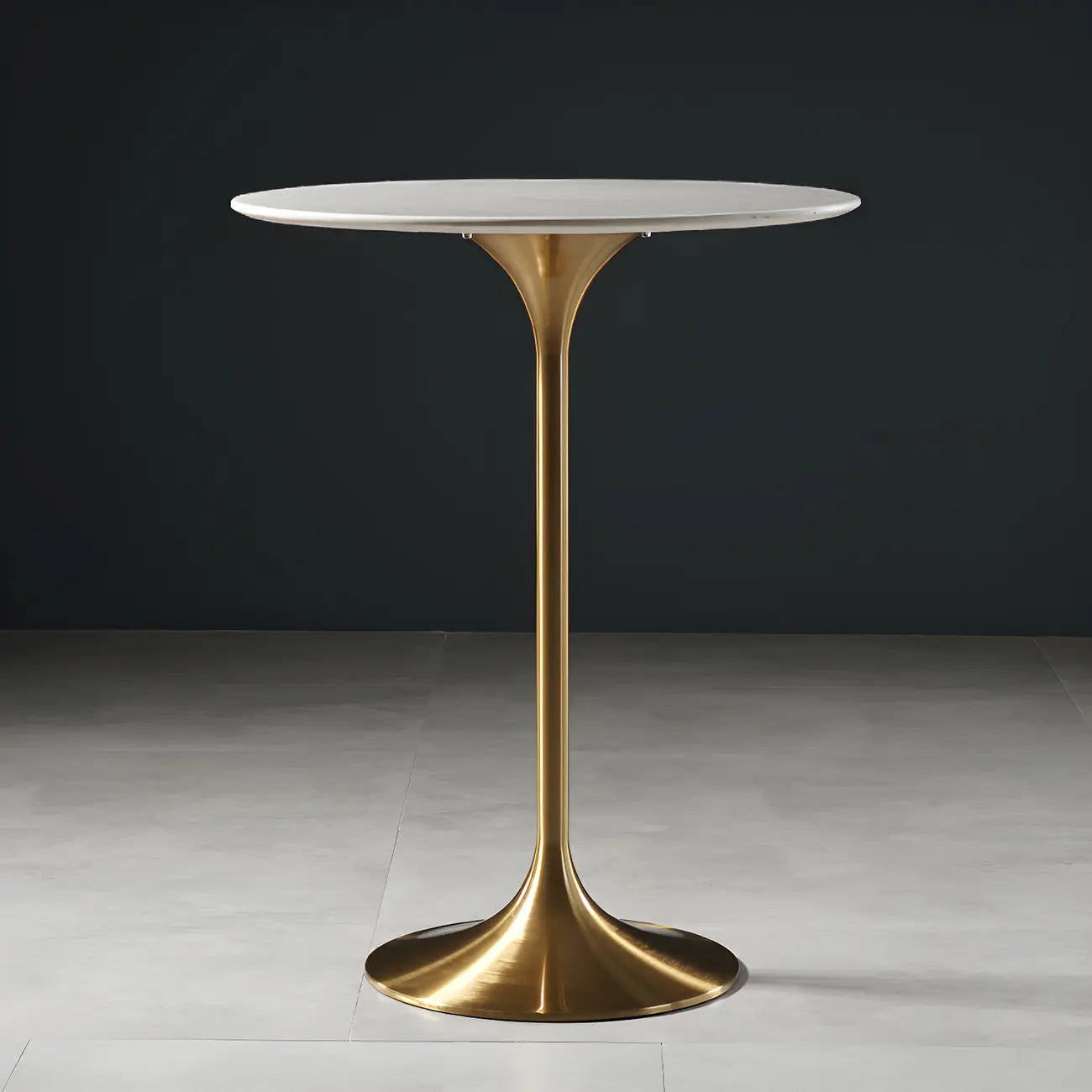 Glam Round Tall Bistro Table Pedestal Base Bar Table