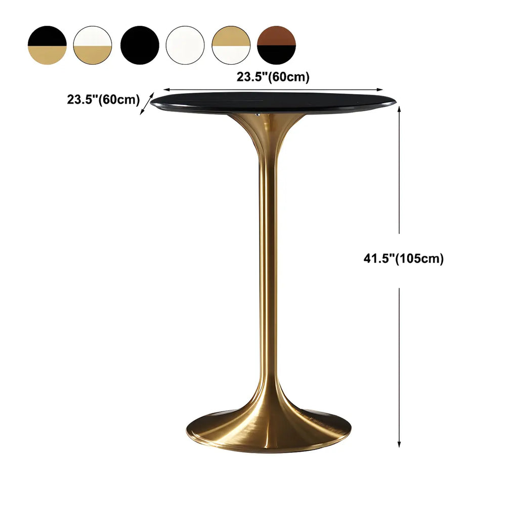 Glam Round Tall Bistro Table Pedestal Base Bar Table