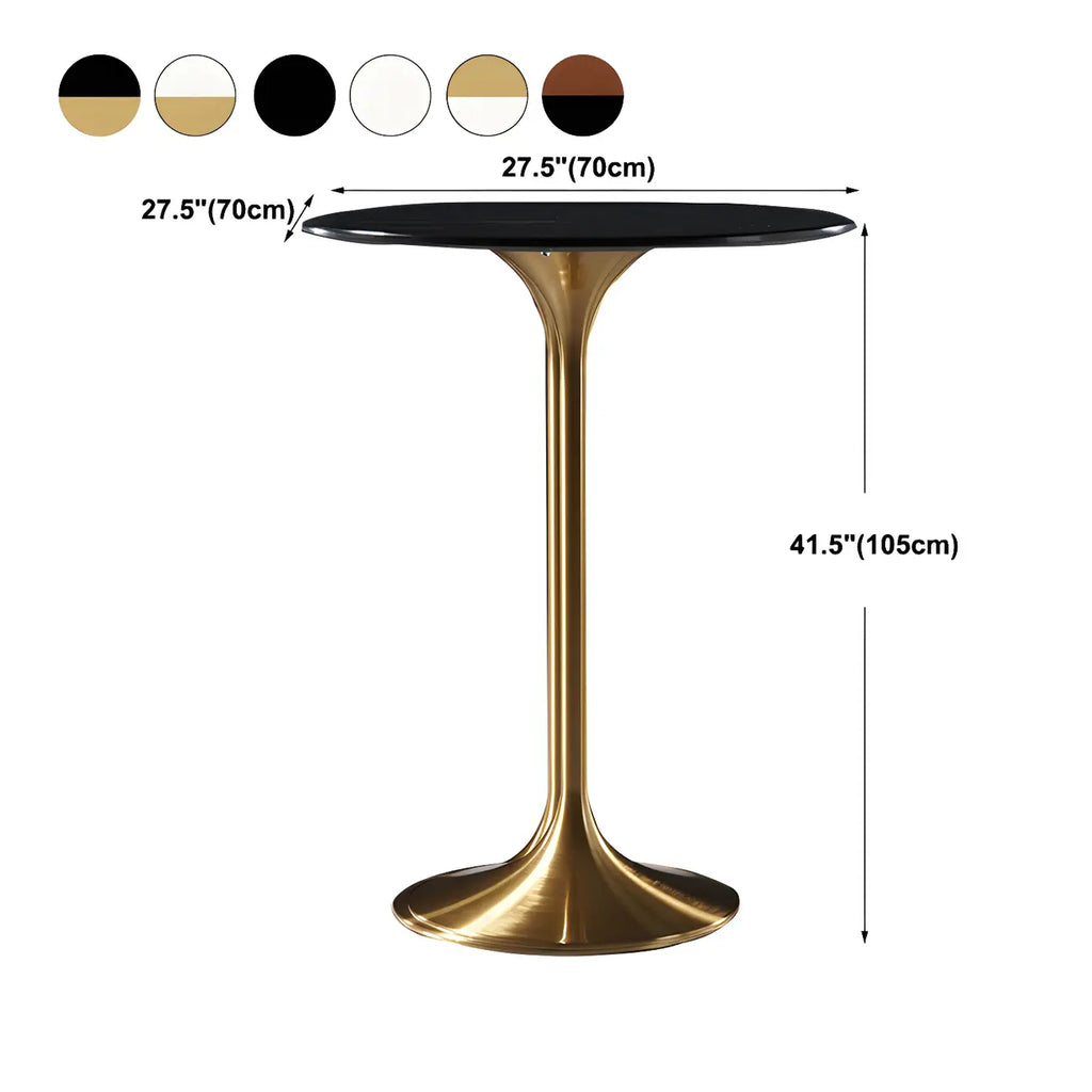 Glam Round Tall Bistro Table Pedestal Base Bar Table