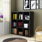 Scandinavian 3-Tier Black Cube Wood Bookcase