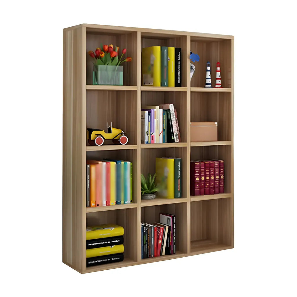 Scandinavian 3-Tier Black Cube Wood Bookcase