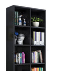 Scandinavian 3-Tier Black Cube Wood Bookcase