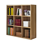 Scandinavian 3-Tier Black Cube Wood Bookcase