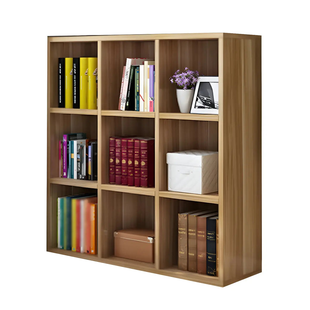 Scandinavian 3-Tier Black Cube Wood Bookcase