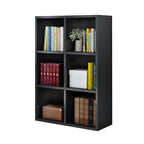 Scandinavian 3-Tier Black Cube Wood Bookcase