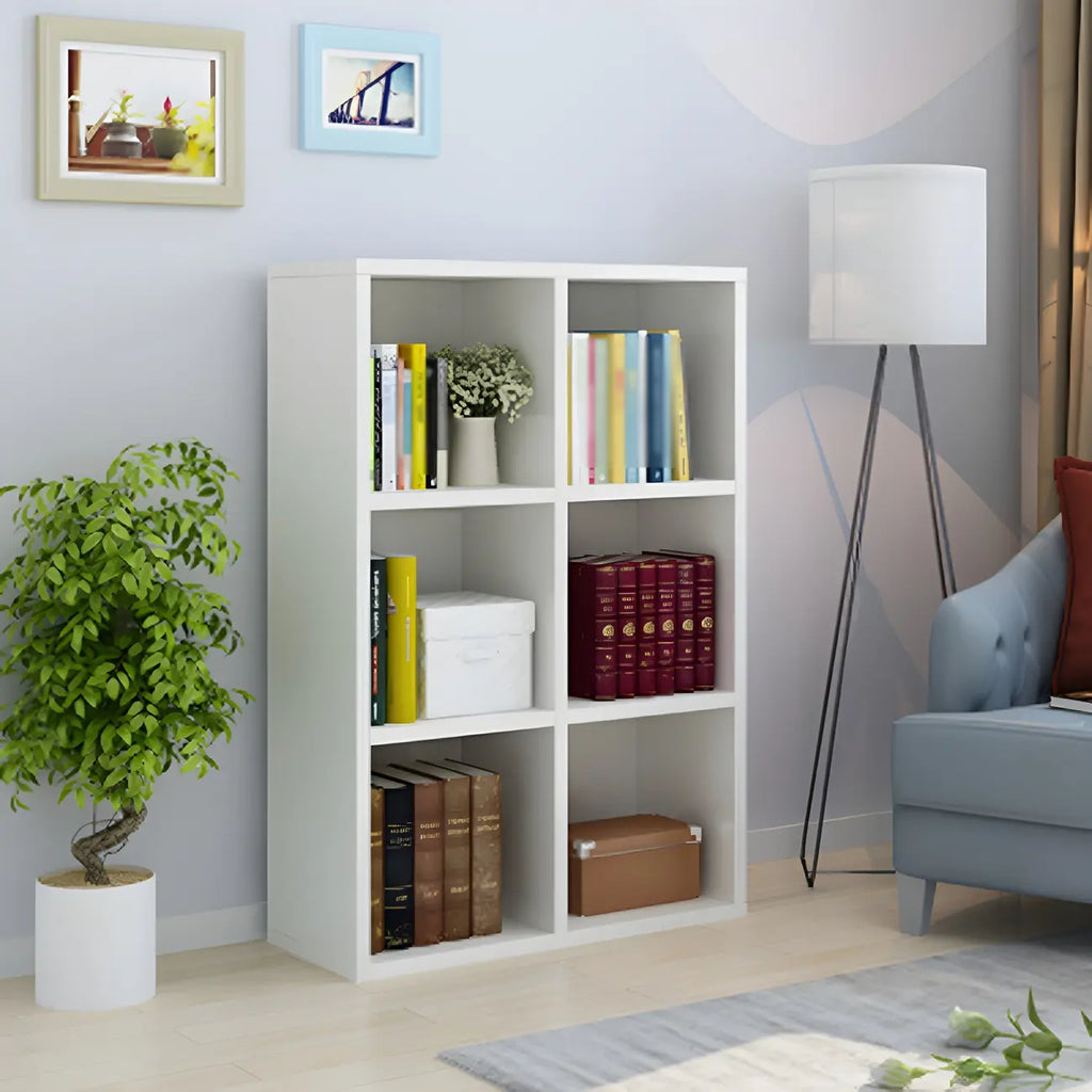 Scandinavian 3-Tier Black Cube Wood Bookcase
