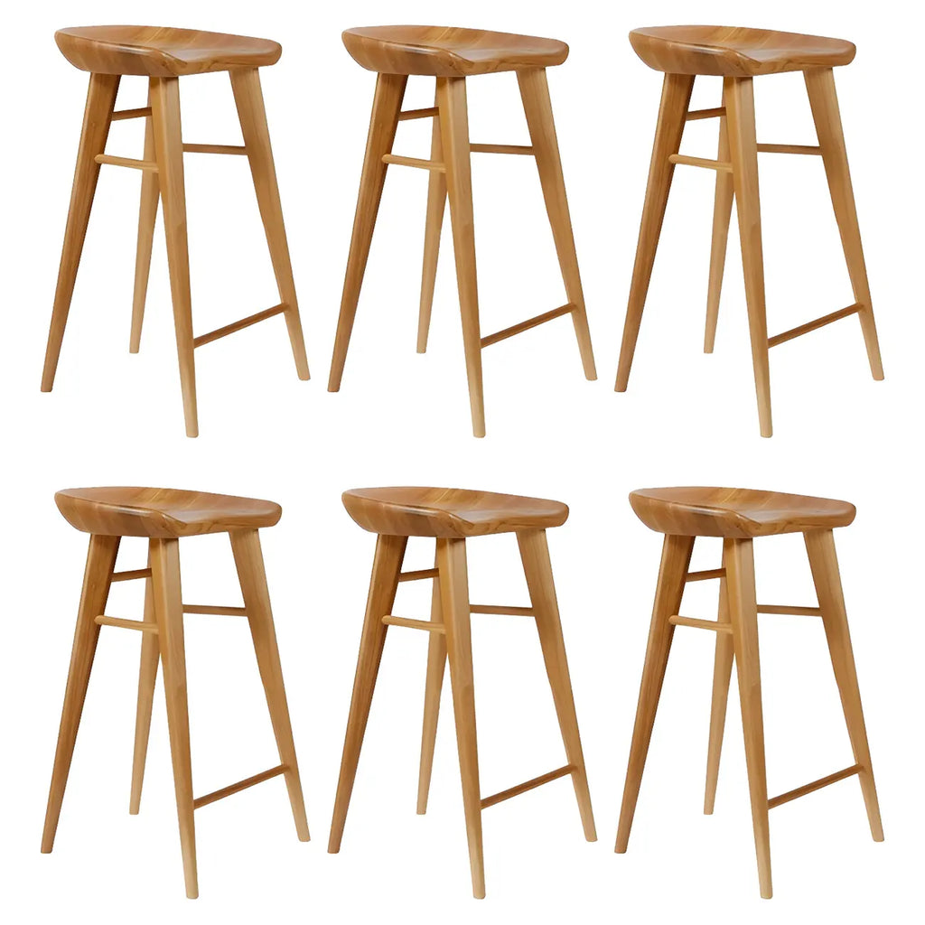 Counter Height Modern Wood Backless Bar Stool