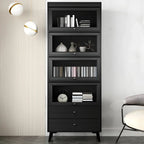 Modern Wooden Closed Back Bookcase with Doors