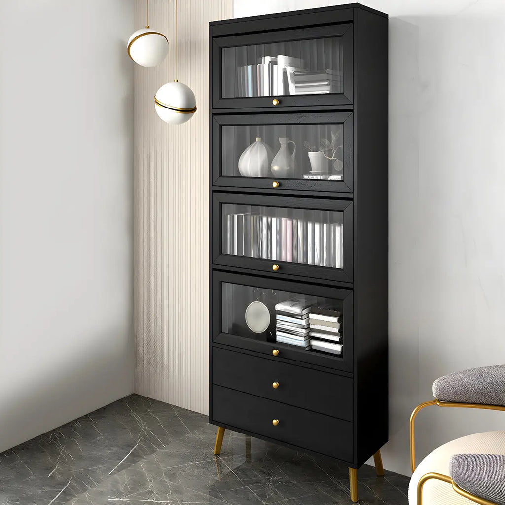 Modern Wooden Closed Back Bookcase with Doors