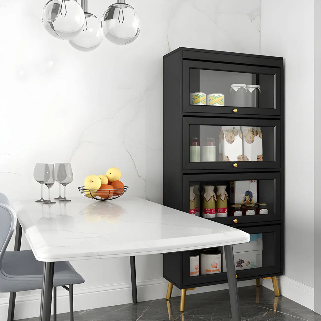 Modern Wooden Closed Back Bookcase with Doors