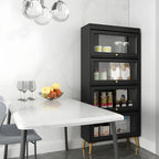Modern Wooden Closed Back Bookcase with Doors