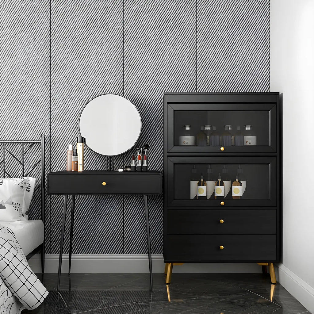 Modern Wooden Closed Back Bookcase with Doors