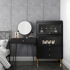 Modern Wooden Closed Back Bookcase with Doors