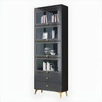 Modern Wooden Closed Back Bookcase with Doors