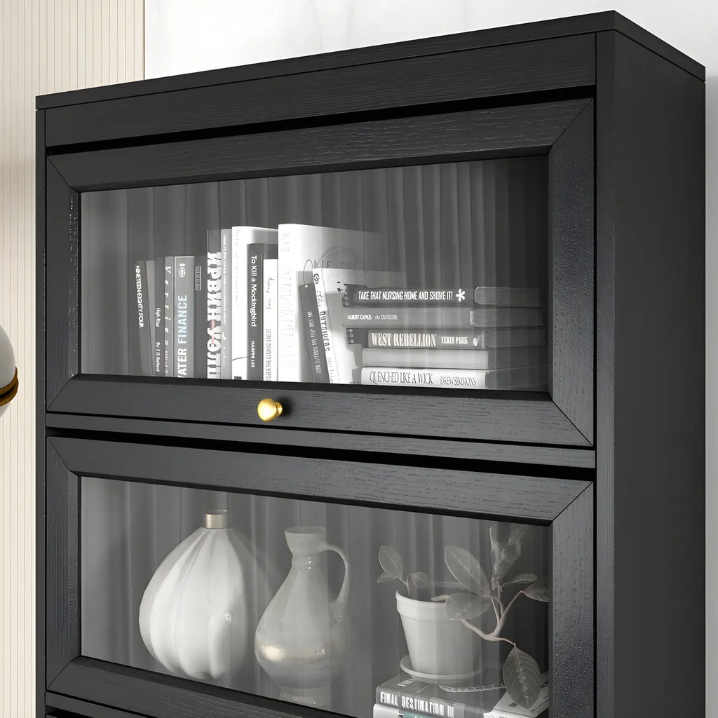 Modern Wooden Closed Back Bookcase with Doors