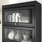 Modern Wooden Closed Back Bookcase with Doors