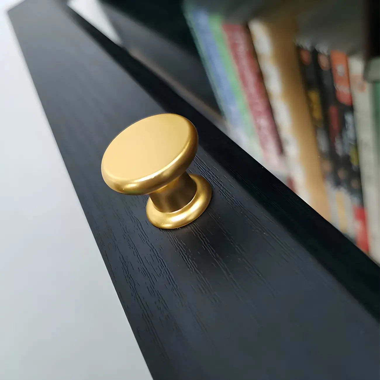 Modern Wooden Closed Back Bookcase with Doors