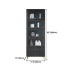 Modern Wooden Closed Back Bookcase with Doors