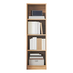 Narrow Tall Brown Wood 6-Shelf Closed Back Bookcase
