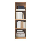 Narrow Tall Brown Wood 6-Shelf Closed Back Bookcase