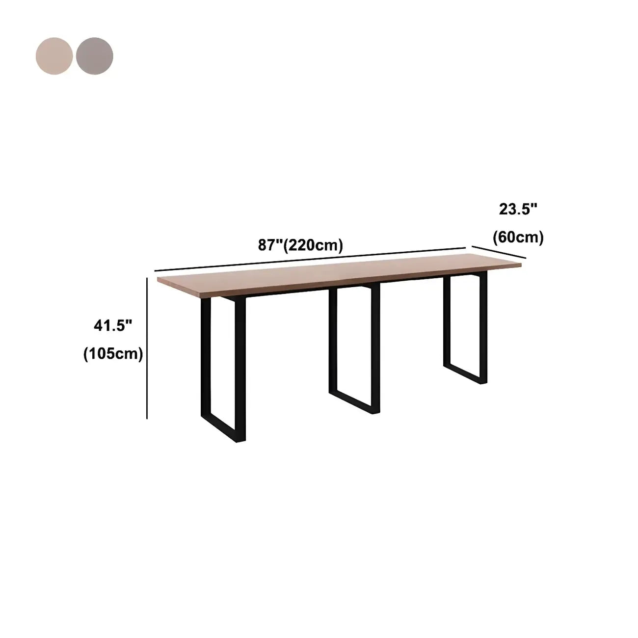 Industrial Walnut Rectangular Large Dining Bar Table