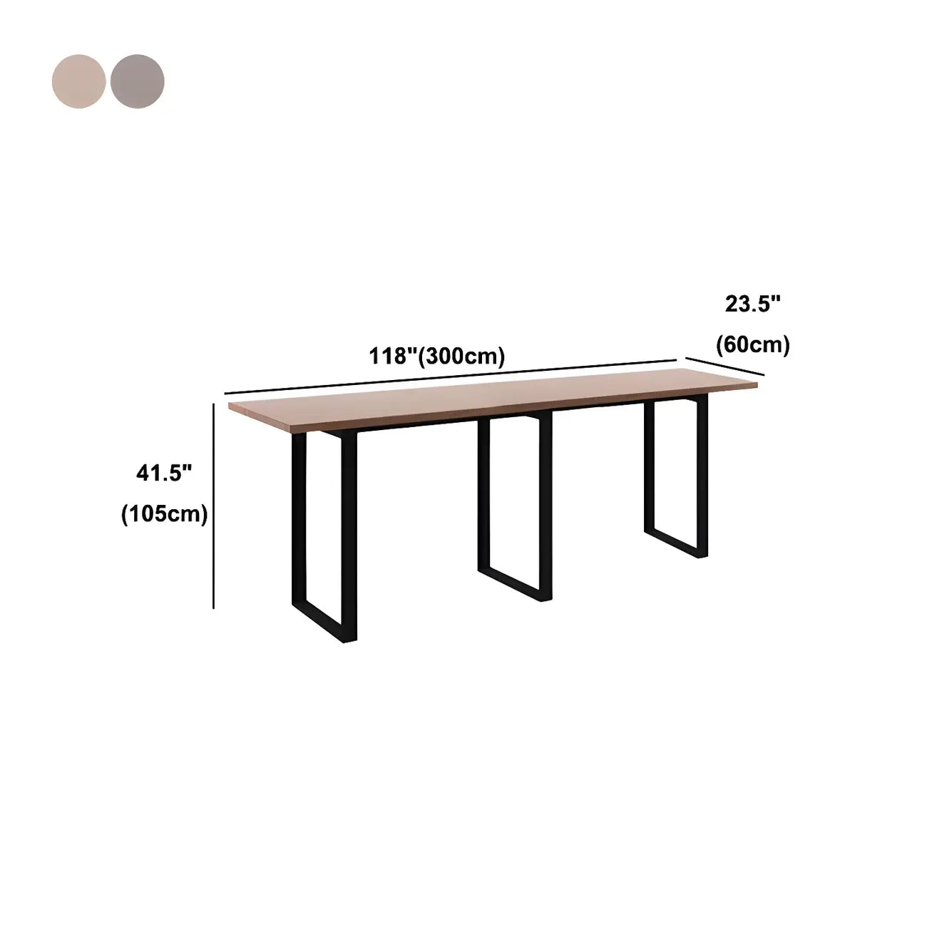 Industrial Walnut Rectangular Large Dining Bar Table