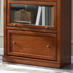 Brown Oak Wood Barrister Bookcases with Glass Doors
