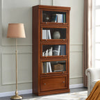 Brown Oak Wood Barrister Bookcases with Glass Doors