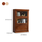 Brown Oak Wood Barrister Bookcases with Glass Doors